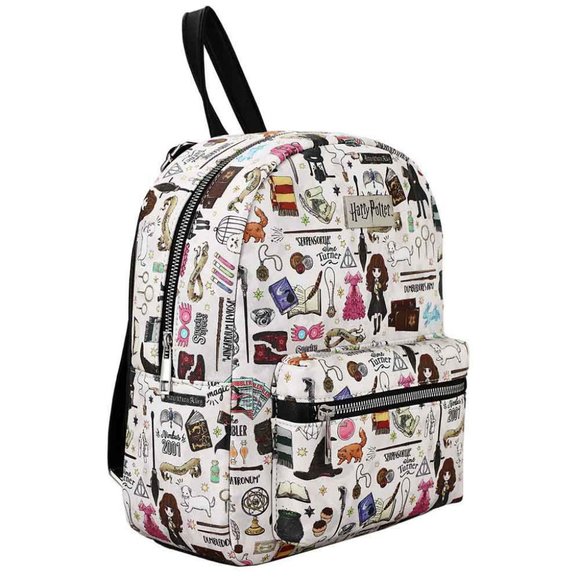 Harry Potter Icons Mini Backpack with Floral Hogwarts Crest Gadget Sticker - Picture 5 of 10